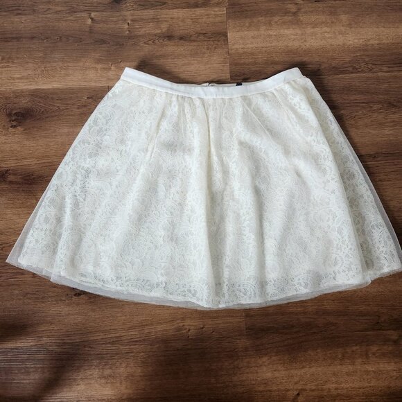 Express Women’s Full/circle Lace Tulle Skirt Cream - Picture 1 of 1